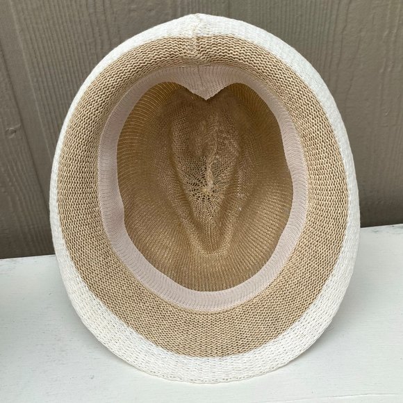 SOLD Vintage 90s Woven Trilby Fedora Hat - Picture 12 of 13